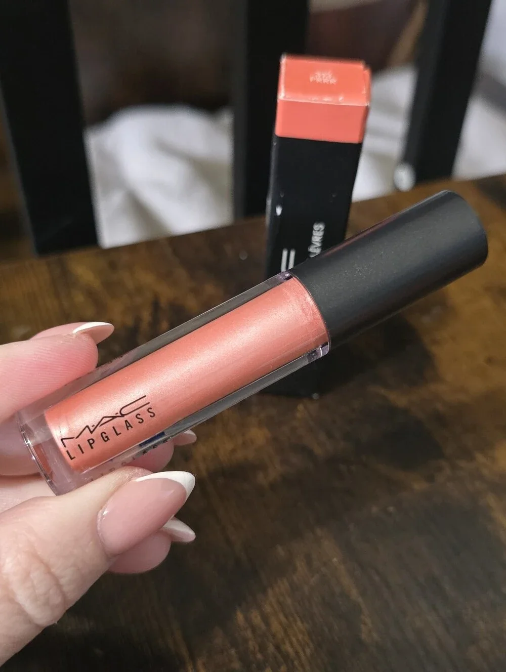 MAC Cosmetics Lipglass High Shine Lip Gloss — Prrr (Soft Pinky-Peach)